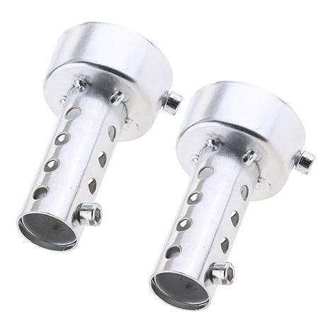 Paquet de 2 accessoires de moto tuyaux de silencieux d'échappement universels-48mm (argent) (1/4)