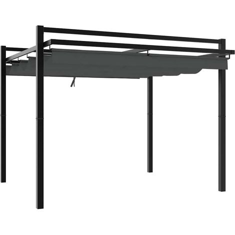 Tonnelle avec toit rétractable anthracite 3x3 m aluminium