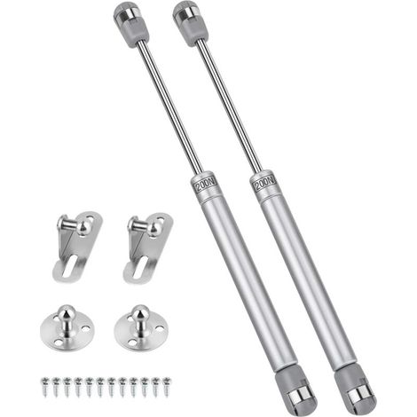 Lot de 2 Vérin à Gaz, 200N / 20kg Verin Meuble Ressort Amortisseurs à Gaz avec Vis, Verin Hydraulique Levage de Porte Armoire Cuisine Placard