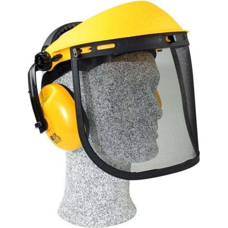 Casque De Protection - Visière Grillagée - Protection Auditive Et Faciale - Pour Tronçonneuse Et Jardinage - 1 Pièce (1/3)