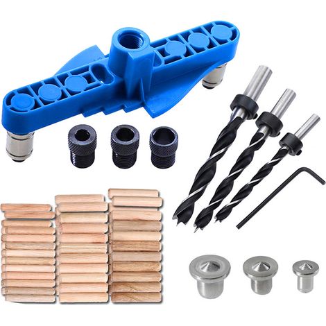 Gabarit de perçage 2 en 1 - Localisateur de trous droits - Kit de gabarit auto-centrant pour le travail du bois et le marquage (1/4)