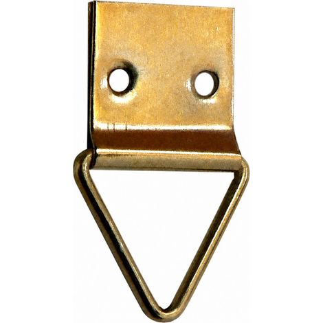 Attache triangulaire pour cadre, acier laitonné, H.32mm, l.20mm, 8 pièces.