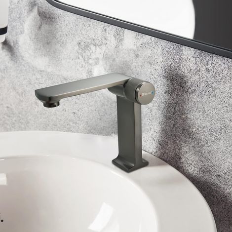 ZOLGINAH Elegante, Grifo Monomando para Lavabo de Latón Cromado, Agua Fría y Caliente Disponible, Elegante Grifo para Lavabo (1/4)
