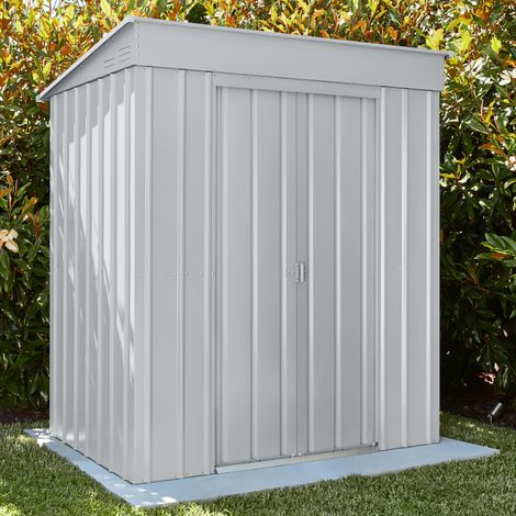 Globel Industries Gerätehaus "Skillion 64", silber metallic, 1,93 m², ohne Schleppdach (1/5)