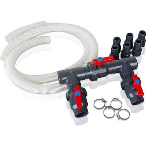 GRE – Kit by pass 50/38mm – Accessoire pour pompe à chaleur de piscine – 3 vannes ouverture/fermeture – Tuyaux diamètre 38mm x 1.5m (1/5)