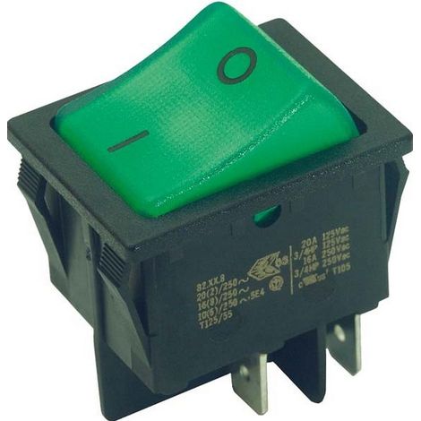 BACHMANN 924.097 ROCKER SWITCH 2P NOIR, VERT COMMUTATEUR ÉLECTRIQUE