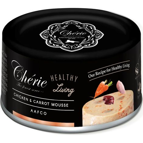 Chérie Premium cibo umido per gatti adulti, gusto pollo e carota, confezione da 80 g. (1/4)