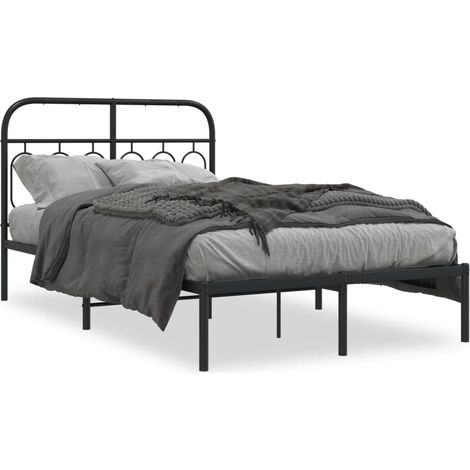 Maison Exclusive - Cadre de lit métal sans matelas avec tête de lit noir 120x190cm