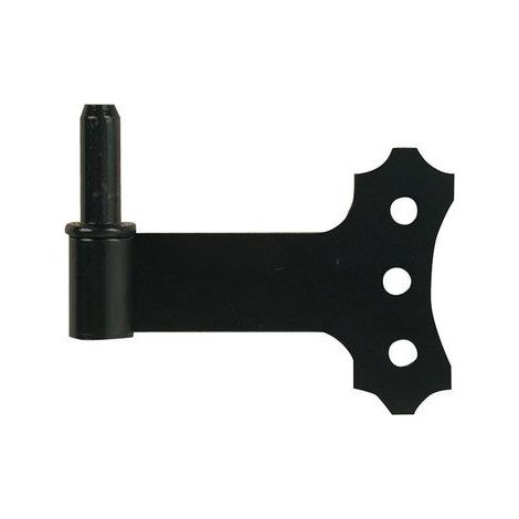 Afbat – Gond à plaquer déco 3TR axe amovible D14 noir – Gond sur platine en acier pour volets en bois – Longueur 125mm, section fer 35x4mm