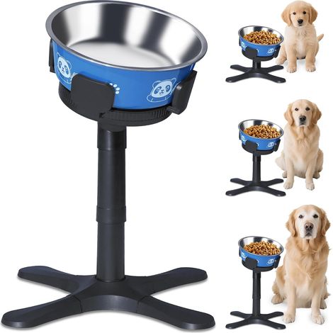 1 - Support Gamelle - Gamelle Inox - Réglable En Hauteur Et Inclinable - Pour Chien Et Chat - Noir - 33x24,5cm (1/5)