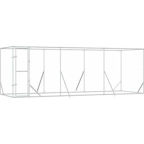 Maison Exclusive - Outdoor-Hundezwinger Silbern 6x2x2 m Verzinkte