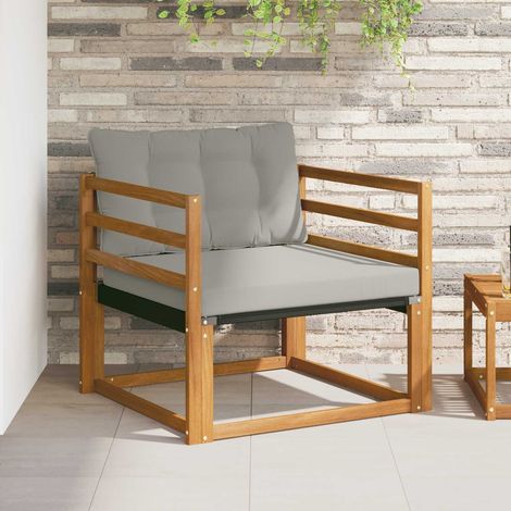 Outdoor-Sofagarnitur Massives Akazienholz und Textilene Natur (1/5)