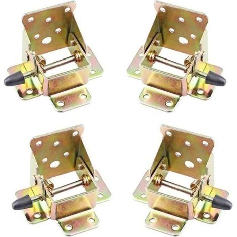 4 Pcs Pied Table Rabattable, Cadre de Support Pliable, Charnières Autobloquantes, Matériel de Charnière Pliable pour établi, Pieds (1/3)