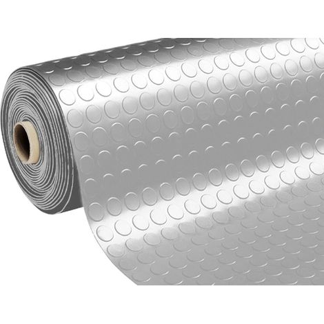 TAPPETO GOMMA PVC COPERTURA PAVIMENTO BOLLE BOLLATO GRIGIO Ch/Sc 1x25m SARATOGA, "Grigio Chiaro"