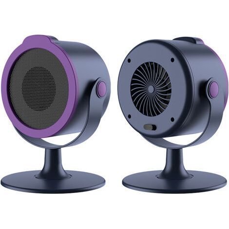 Portable Electric Heater 800W PTC Space Heater Automatic Constant Temperature Heater for Office Home EU Plug-(grayish purple)