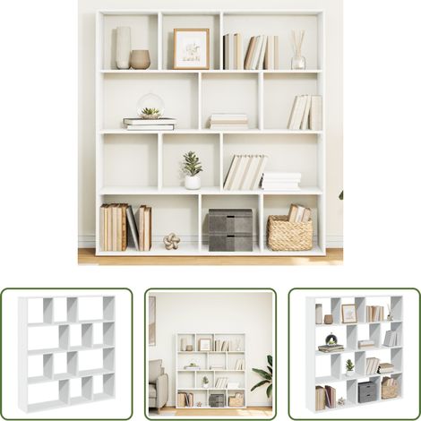 Bücherregal Weiß - Bücherregal Weiß 132x29x141,5 cm Holzwerkstoff (1/5)