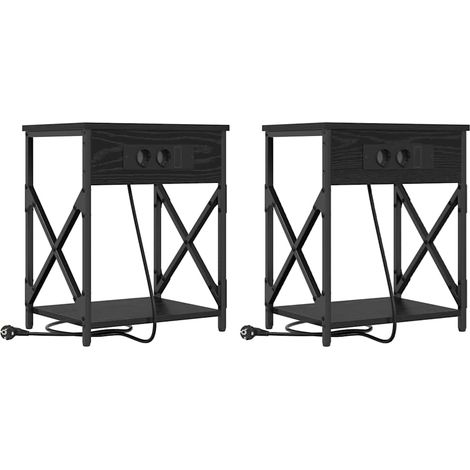Maison Exclusive - Armadio da Notte 2 pcs Rovere Nero 41 x 31 x 51 cm (1/5)