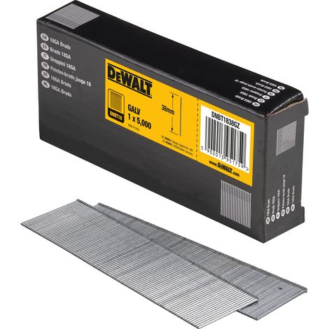 DEWALT DNBT1838GZ (Pkt 5000) 18g brad nails 38mm