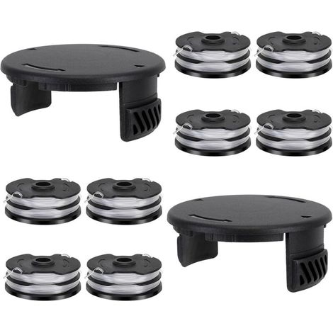 8 Bobine Fil pour Coupe Bordure Compatible avec Parkside 13600210 + 2 Couvercle Piece Detachee pour Parkside Bobine de Fil Pièces Détachées pour LIDL PRTA 20-Li C3 A1B2 PRT 550 A1 A3 PRT 300 A1