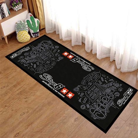 HSS-Tapis de moto, tapis antidérapant pour canapé et table basse de salon, résistant aux taches et facile à nettoyer - 60200cm (surface en polaire douce pour la peau)