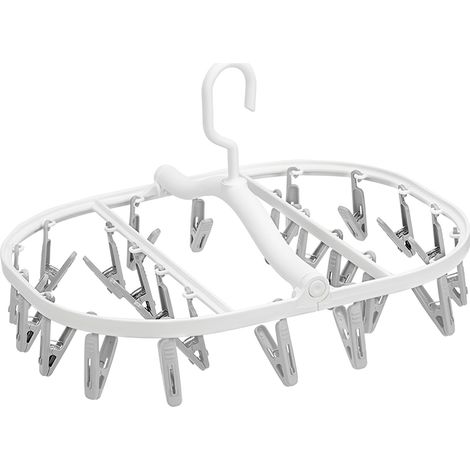 Haute Qualité Etendoir Chaussette Pliable, Tourniquet à Chaussettes avec 24 Pinces pour Chaussettes,Lingeries,Cravate-Gris (1/5)