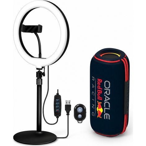 Kit de streaming para creadores de contenido (2 piezas): altavoz Bluetooth de 30 W y anillo de luz para smartphone