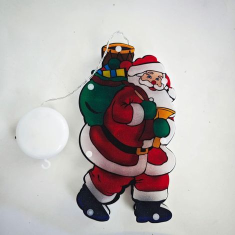 Guirlandes lumineuses de Noël à ventouses, LED pour décoration de fenêtre, porte, sapin de Noël (Père Noël avec sac à dos) (1/5)