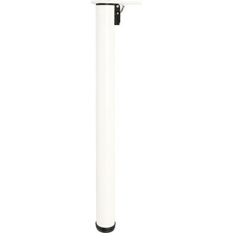 pata de mesa plegable blanca r9010. hierro. con altura regulable 710-740 mm