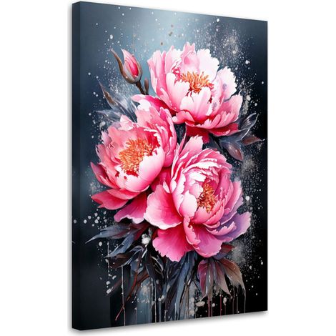 Wandbild Pfingstrosen Rosa Blumen 40x60 cm