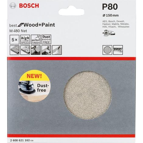 Bosch 5x Schleifblatt M480 150 mm K80 - 2608621162 (1/5)