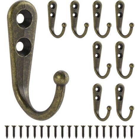 Lot de 40 crochets muraux rustiques avec vis (bronze) (1/5)