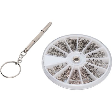 Kit de réparation électronique en acier inoxydable comprenant 600 mini vis et écrous pour verres de montres, lunettes de soleil et caméras PC. Convient pour les montres, les lunettes de soleil et les (1/5)