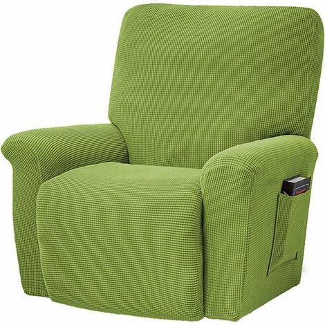 Housse De Fauteuil Reclineur - Élastique Hautement Extensible - Antidérapante Avec Lanières Élastiques Et Bâtonnets En Mousse - Pour Fauteuil Reclineur Standard Ou Grand - 1 Pièce (1/5)