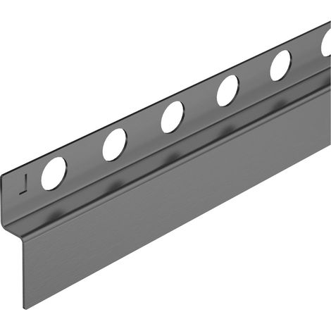 Balneo Profilé latéral incliné gauche pour douche à l'italienne 170cm, acier inoxydable, finition gun metal graphiteux, Pente de 1,5% (1/5)