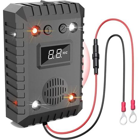 Ultraschall-Mäuse- und Rattenabwehrgerät für Autos, 12 V, mit Blinklicht, Nagetierabwehr für Autos, Anti-Marder für Zuhause, Garage, Auto-Nagetierabwehr (1/5)