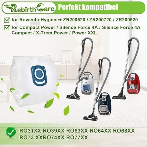 ZR200520 Sacs aspirateur pour Rowenta Compact Power RO31 RO77 RO64 RO74 RO39 Sacs aspirateur pour Rowenta Silence Force, Power XXL, Hygine + Sac, X-Trem Power, Remplacement ZR200540 ZR200720 (1/5)