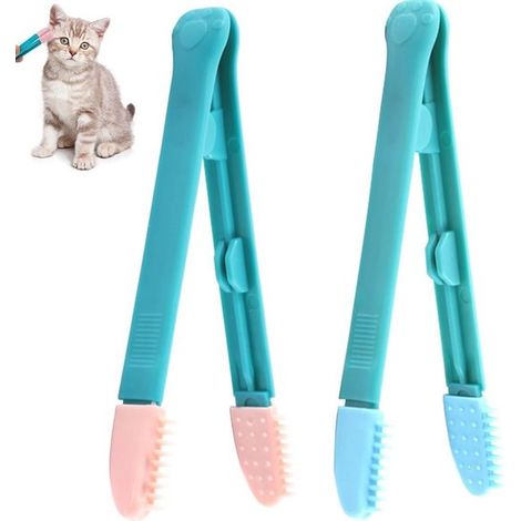 Peine metálico de doble cabezal para eliminar pulgas y ojos de perros y gatos. (1/5)