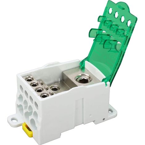 Bornier Electrique Rail DIN, UKK 690V Boîte de Jonction de Puissance Universelle, pour Armoires de Distributio, Armoires Haute Tension (Vert, 400A) (1/5)