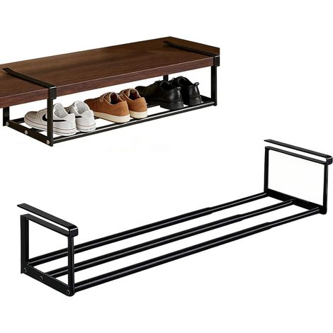 Rack à Chaussures Suspendu Extensible (40-80cm) - Étagère de Rangement pour Armoire, Garde-Robe - Acier Carbone (1/5)