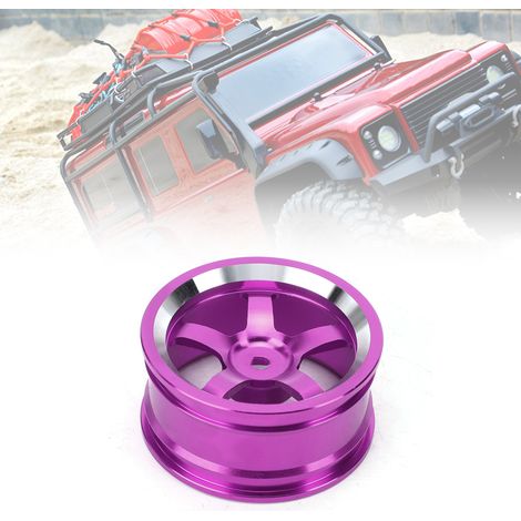 4 Jantes Alliage 1/10 pour Modèles RC HSP 94123, Roues Drift Violet Aluminium (1/4)