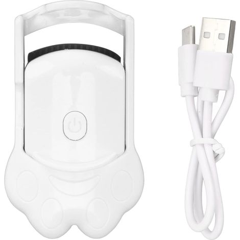 Recourbe-cils chauffant, USB 2 modes de température, rechargeable, longue durée, recourbe-cils électrique portable, bouclage rapide pour une longue durée avec détection de (Blanc) (1/5)
