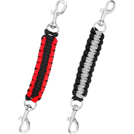 longziming - Lot de 2 clips de sécurité pour colliers de chien - Rallonge de laisse rotative à 360° avec double clip pour harnais (1/5)