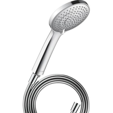 Pommeau de douche 3 jets DURAVIT Universal avec curseur chromé + flexible de douche