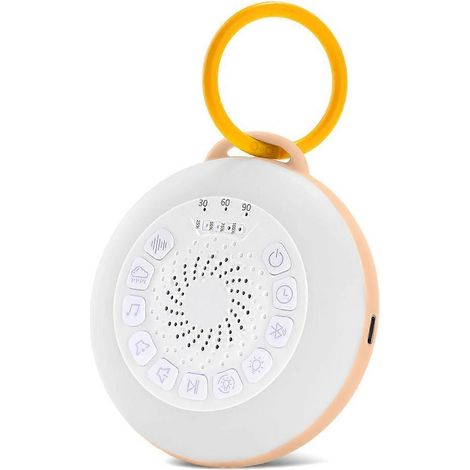 Weißrauschgenerator mit 11 einstellbaren Weißrauschstufen, Nachtlicht, Bluetooth-Lautsprecher und Timer (orange). (1/5)