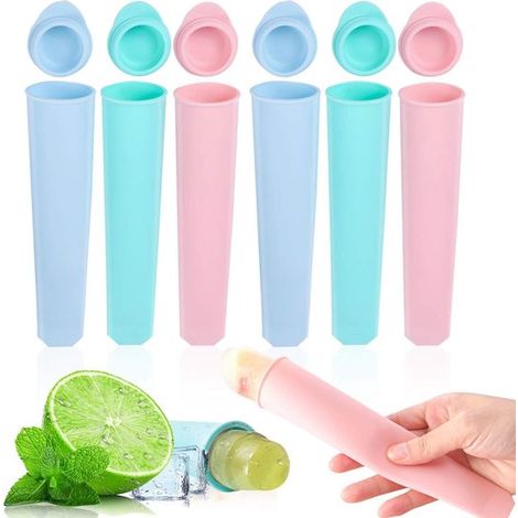 Stampo per ghiaccio senza BPA, stampo per ghiaccio in silicone, stampo per ghiaccioli, stampo per sorbetto, riutilizzabile fai da te, adatto per sorbetti e yogurt fatti in casa (1/2)
