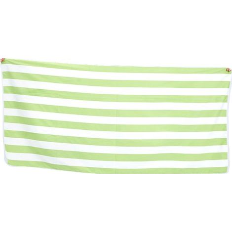 Telo mare - Asciugamano da bagno assorbente ed ecologico - Cotone - Fantasia a righe azzurre senza tempo - 90180 cm (1/5)