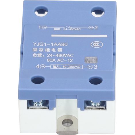 Relais à semi-conducteurs AC vers monophasé, entrée AC80-280V, Module de sortie AC24-480V 80A (1/5)