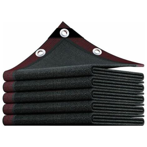 QORVA-Filet d'ombrage noir 6 x 7 m avec œillets, bâche de protection solaire de jardin, filet d'ombrage indéchirable pour plantes et fleurs d'extérieur, nid pour animaux (1/5)