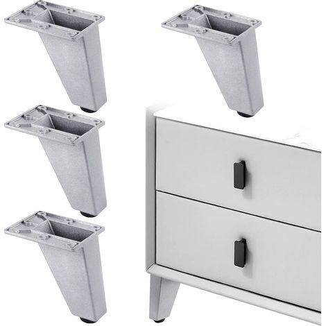 Pieds De Table Meuble Canapé - Convient pour Armoire Table Basse TV Et Autres Meubles Hauteur Réglable 4 Pièces 8 X 7 X 6,3 cm Robuste Durable Forte Capacité Aluminium Résistant à Abrasion et Lisse (1/5)