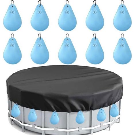 Lot de 10 poids pour couverture de piscine, construction robuste (1/5)